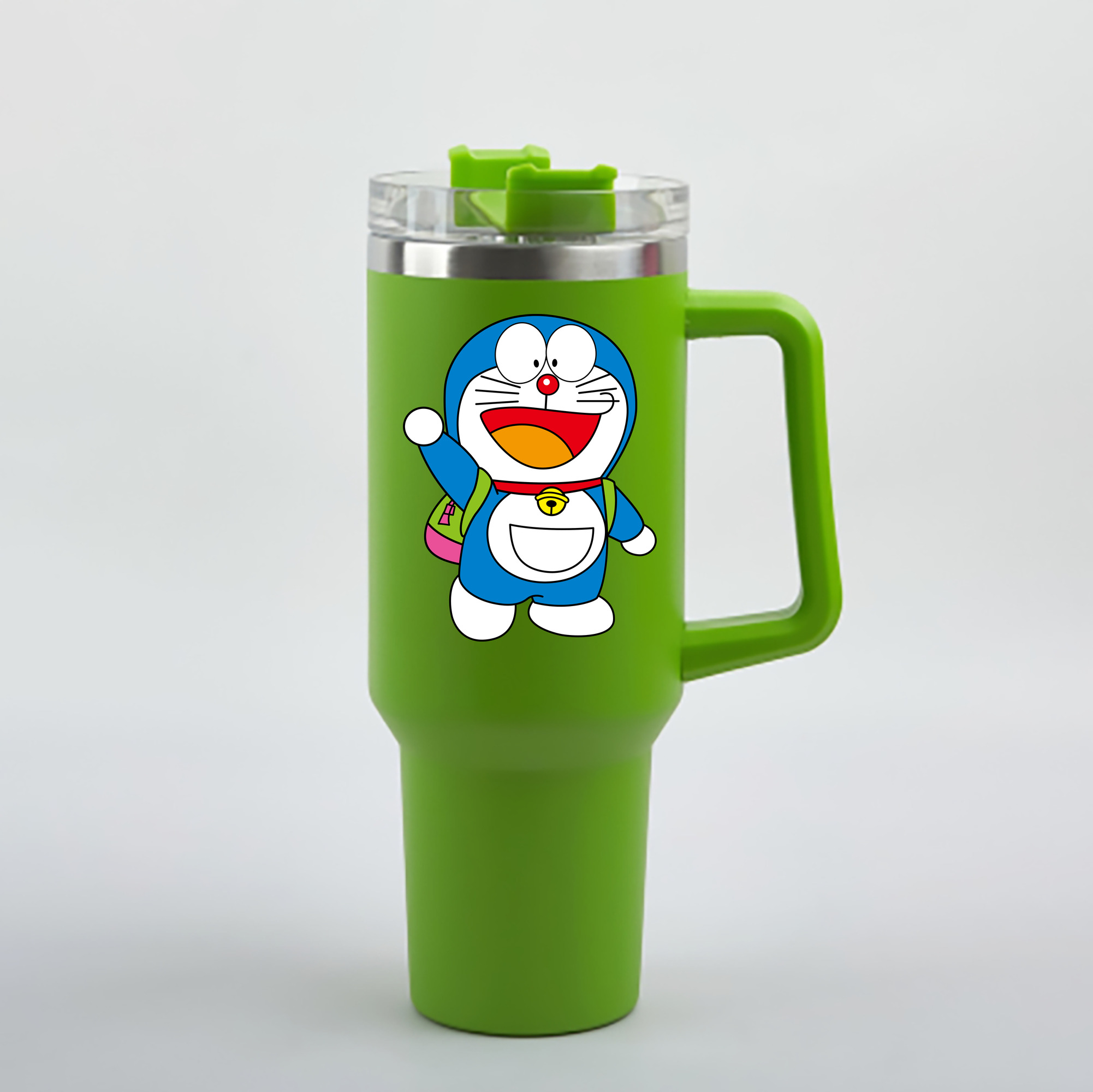（画像用） ドラえもん Doraemon 1200mL車用タンブラー - クリスタルステッカー（プラスチックストロー付き）